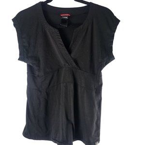 The North Face Top M Womens Vapor Wick Black V Neck Cap Sleeve Pullover
